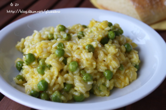 봄의 영양을 부드럽게 즐기는~완두콩 리조토(risotto)