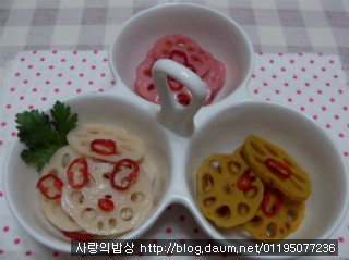 내마음의 발우공양! 새콤달콤 연근삼색꽃초절임
