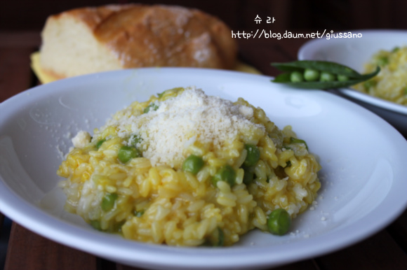 봄의 영양을 부드럽게 즐기는~완두콩 리조토(risotto)