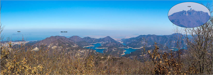 변산반도 내변산 조망도(쌍선봉,관음봉,월명암 능선)