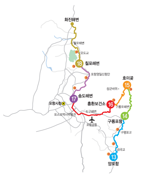  호미곶 호미반도 둘레길을 걸으면서 봄 기운을 듬뿍 받게 된다 