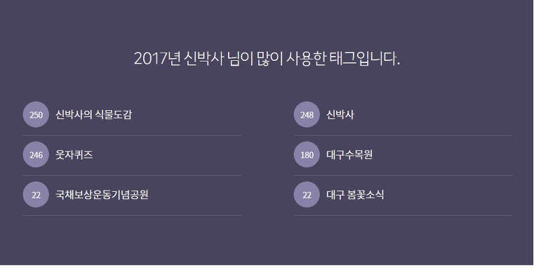 [대구시 중구]  다음블로그 신박사 2017년 결산 - 신박사의 식물도감 : 꽃,효능,전설,노래.